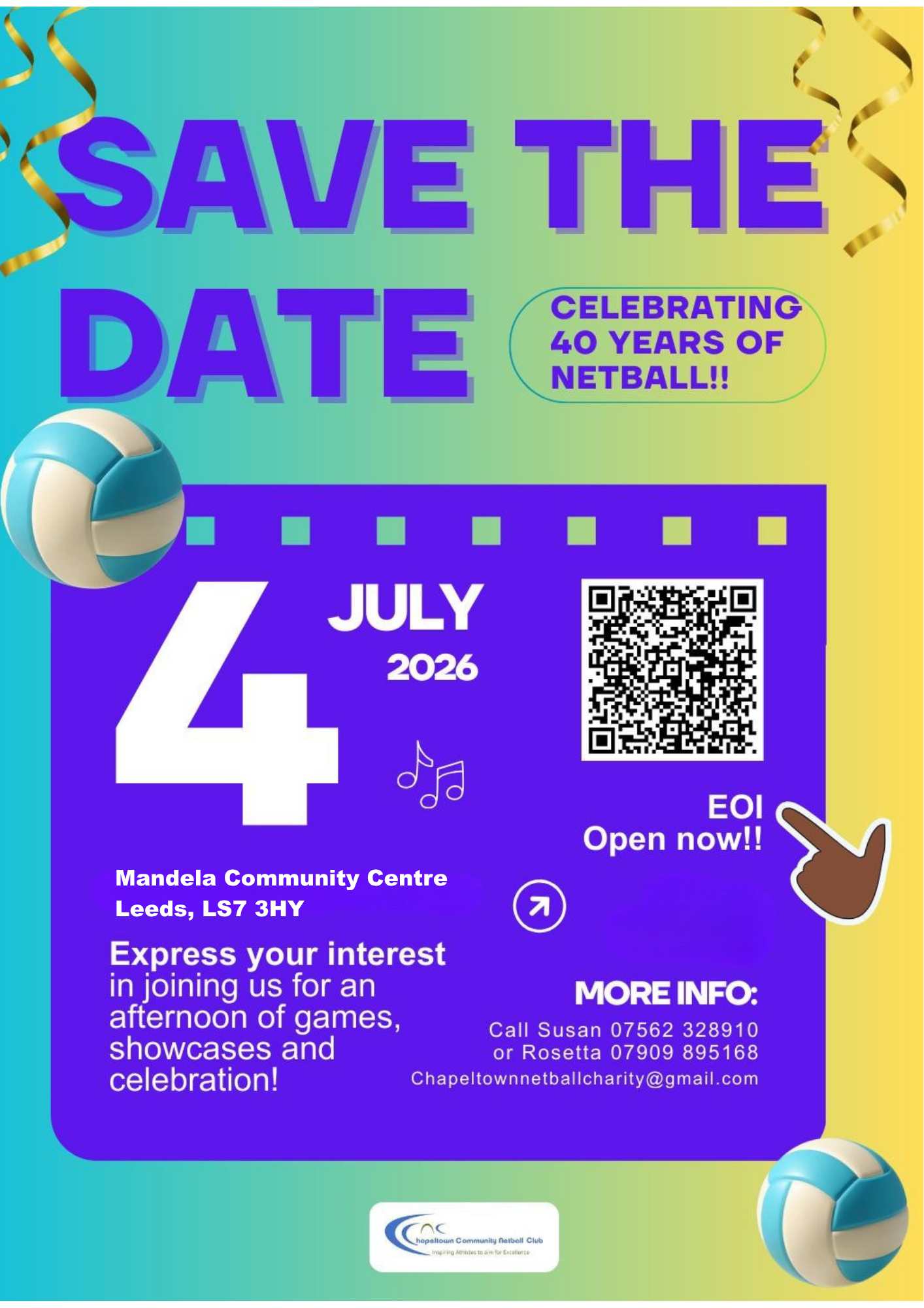 CCNC Netball tournament date